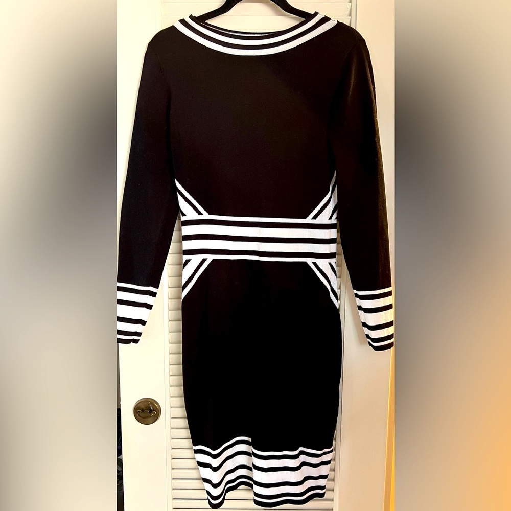 H&M Midi Dress Black/white